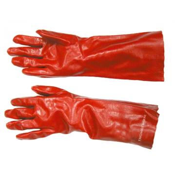 Red PVC Gauntlet Gloves